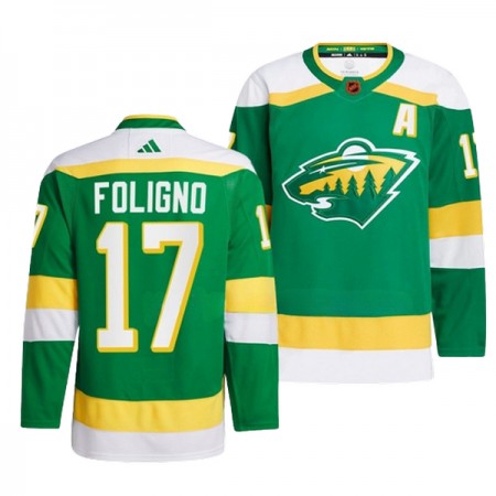 Dresovi Minnesota Wild Marcus Foligno 17 Adidas 2022-23 Reverse Retro 2.0 Zelena Authentic - Muške